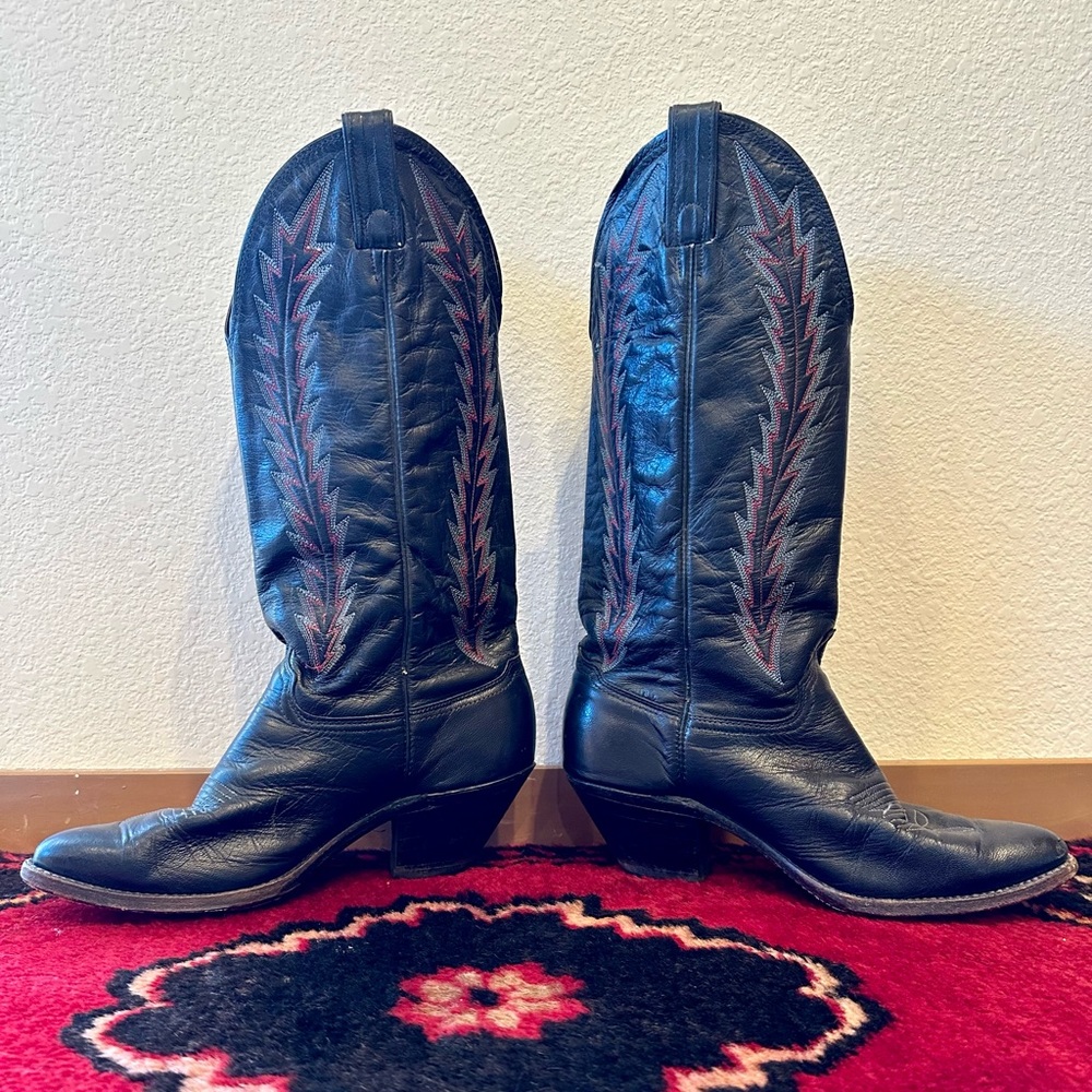 Vintage black cowboy boots